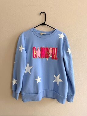 Judith March Cowgirl Light Blue Crewneck Sweatshirt